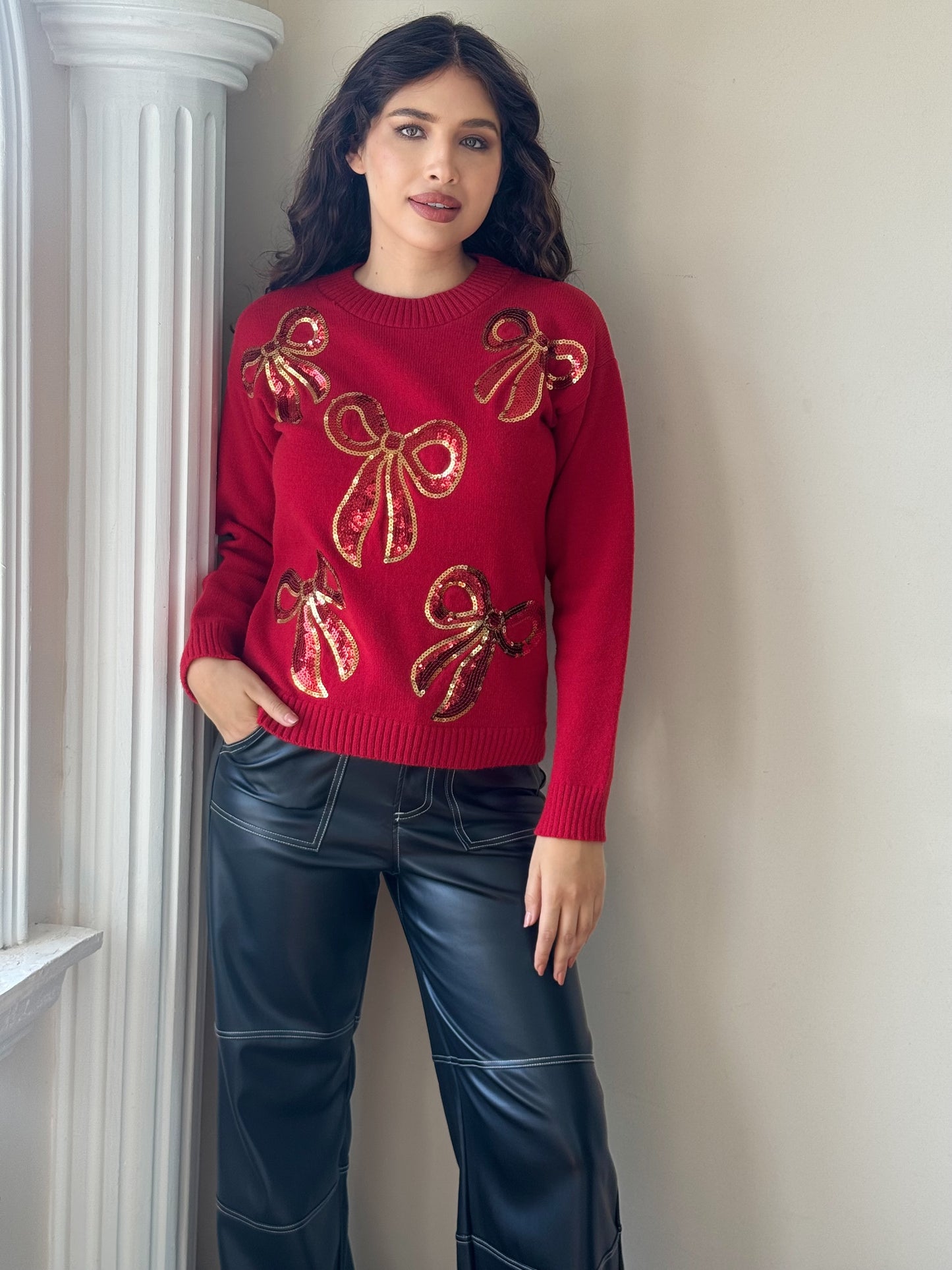 Suéter moños navideño