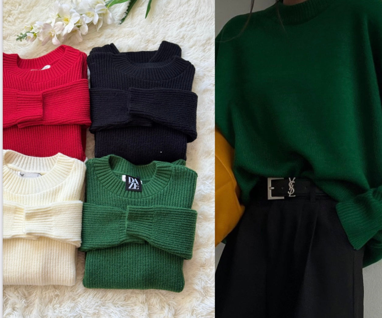 Suéter cuello redondo