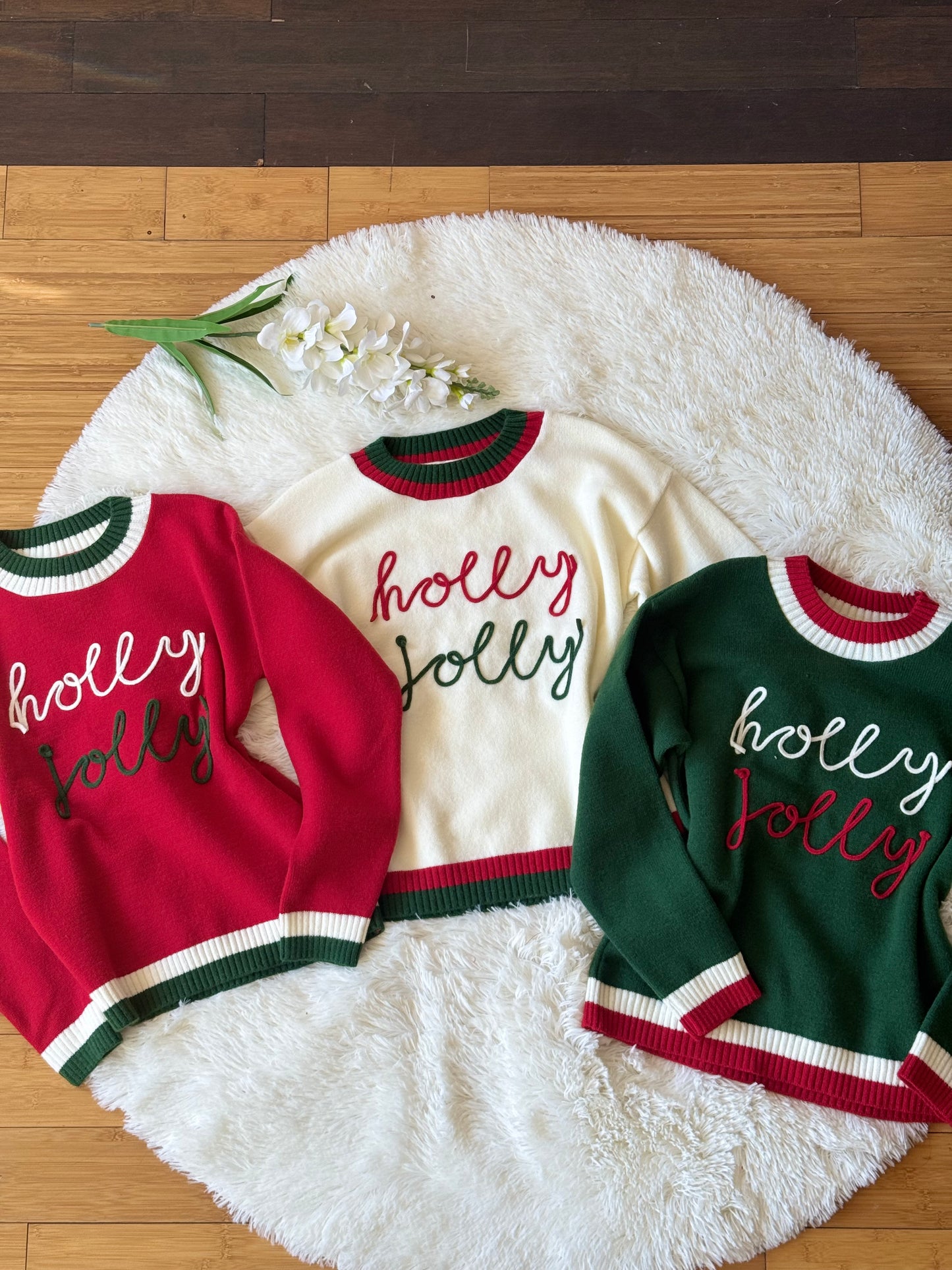 Suéter holly jolly navideño