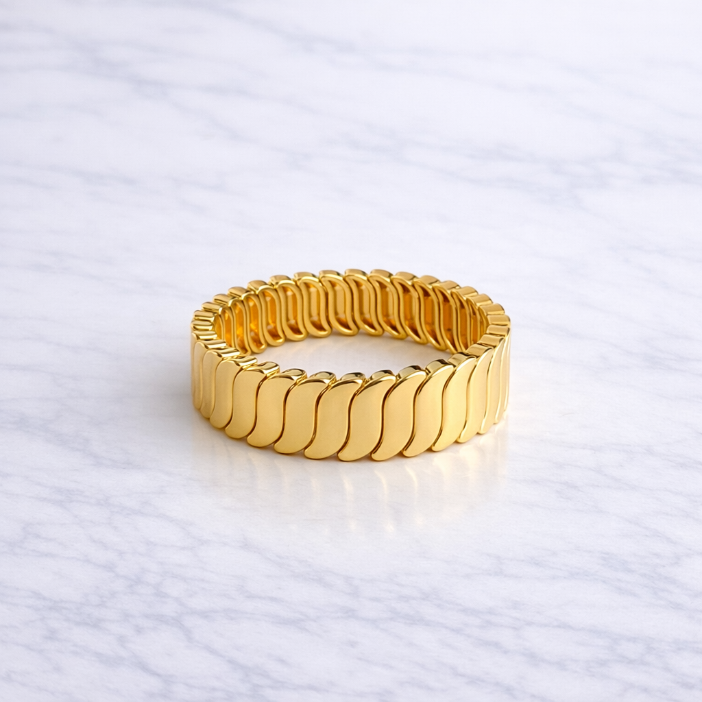 Brazalete Ondulado Dorado