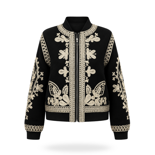 Chaqueta de Gamuza Bordada
