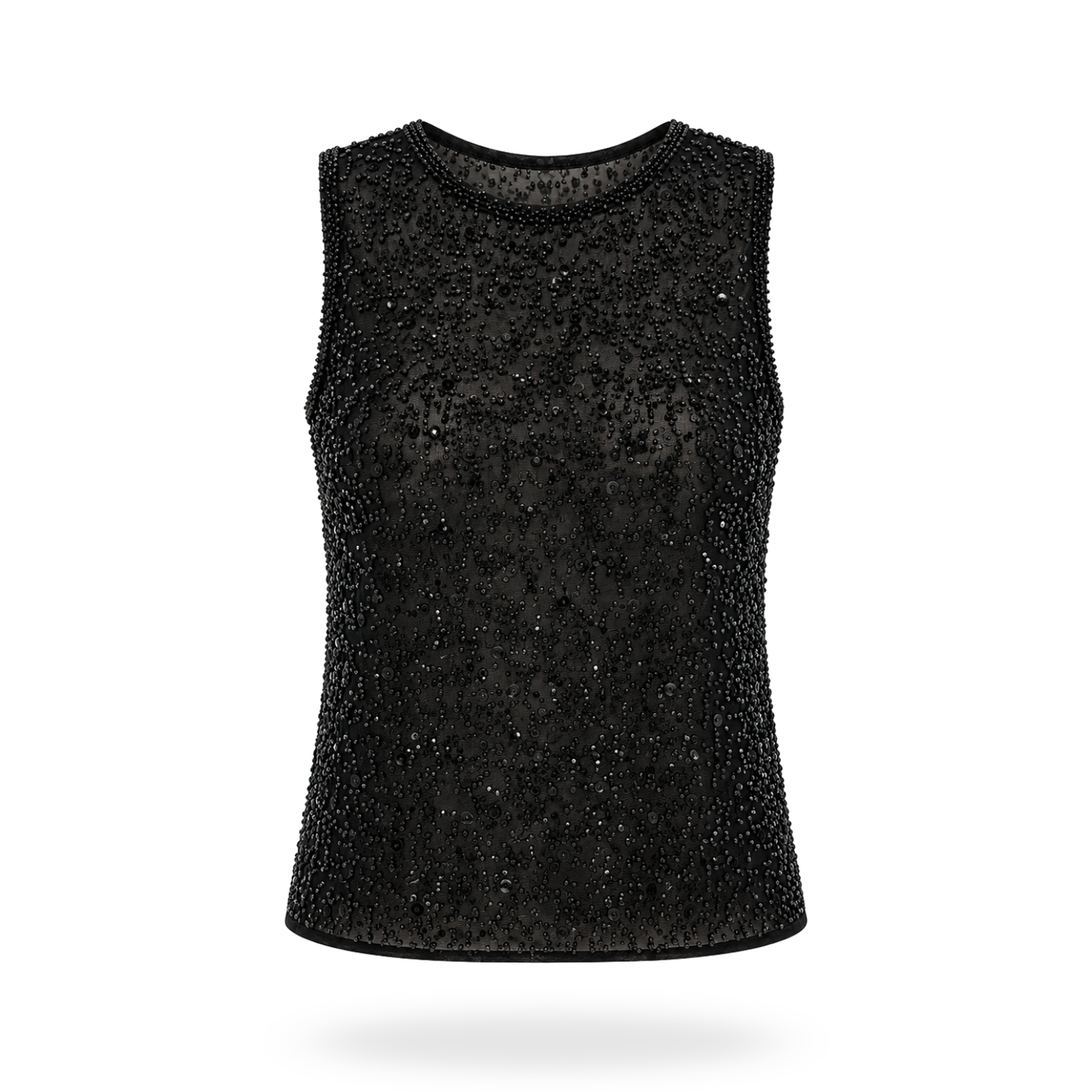 Blusa Bordada de brillos sin mangas