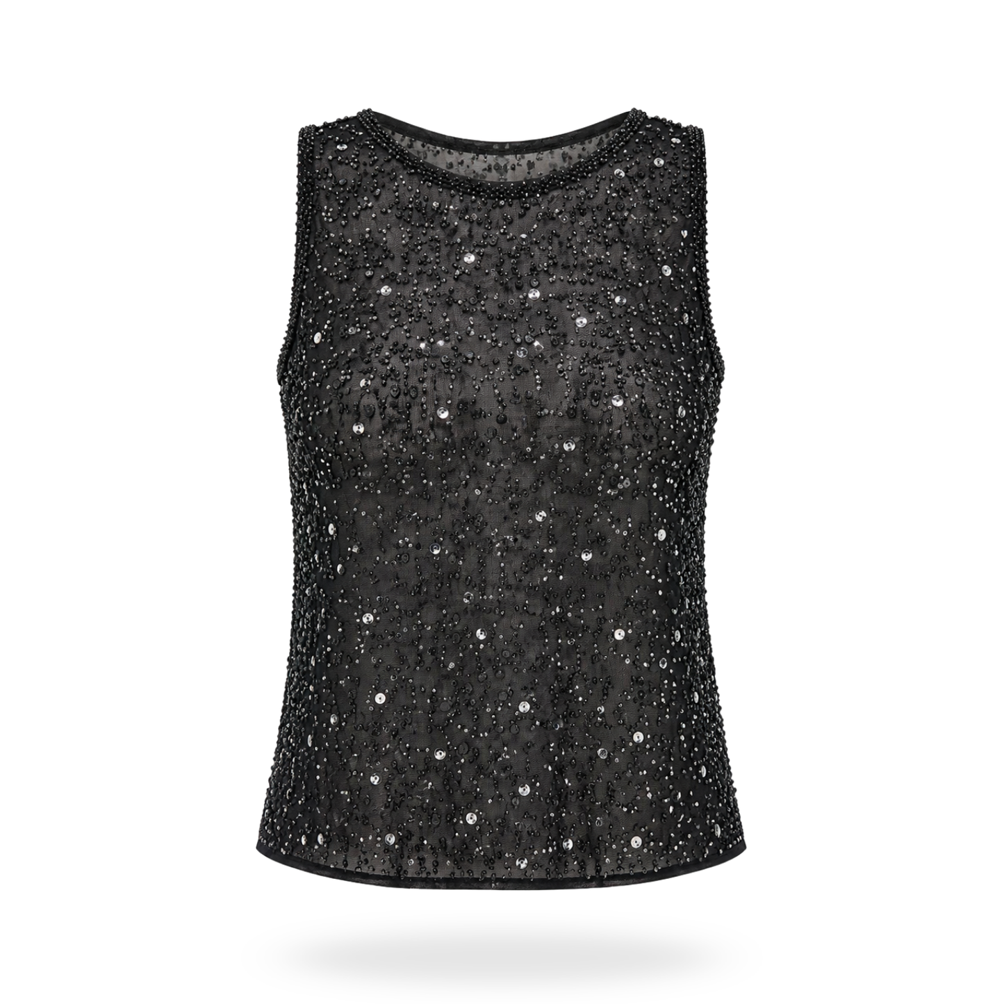 Blusa Bordada de brillos sin mangas