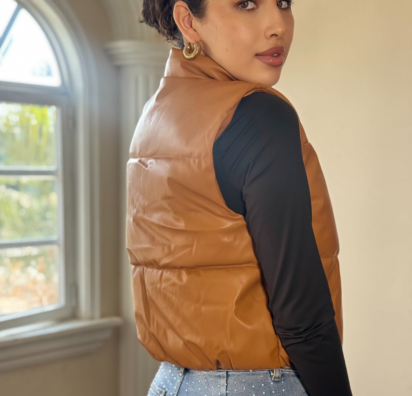 Chaleco bomber vinipiel