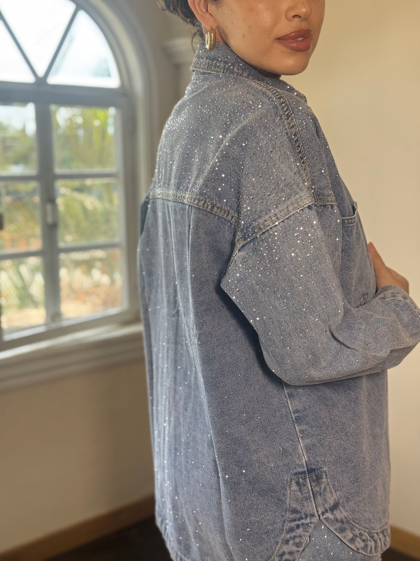 Camisa Oversize mezclilla con brillos