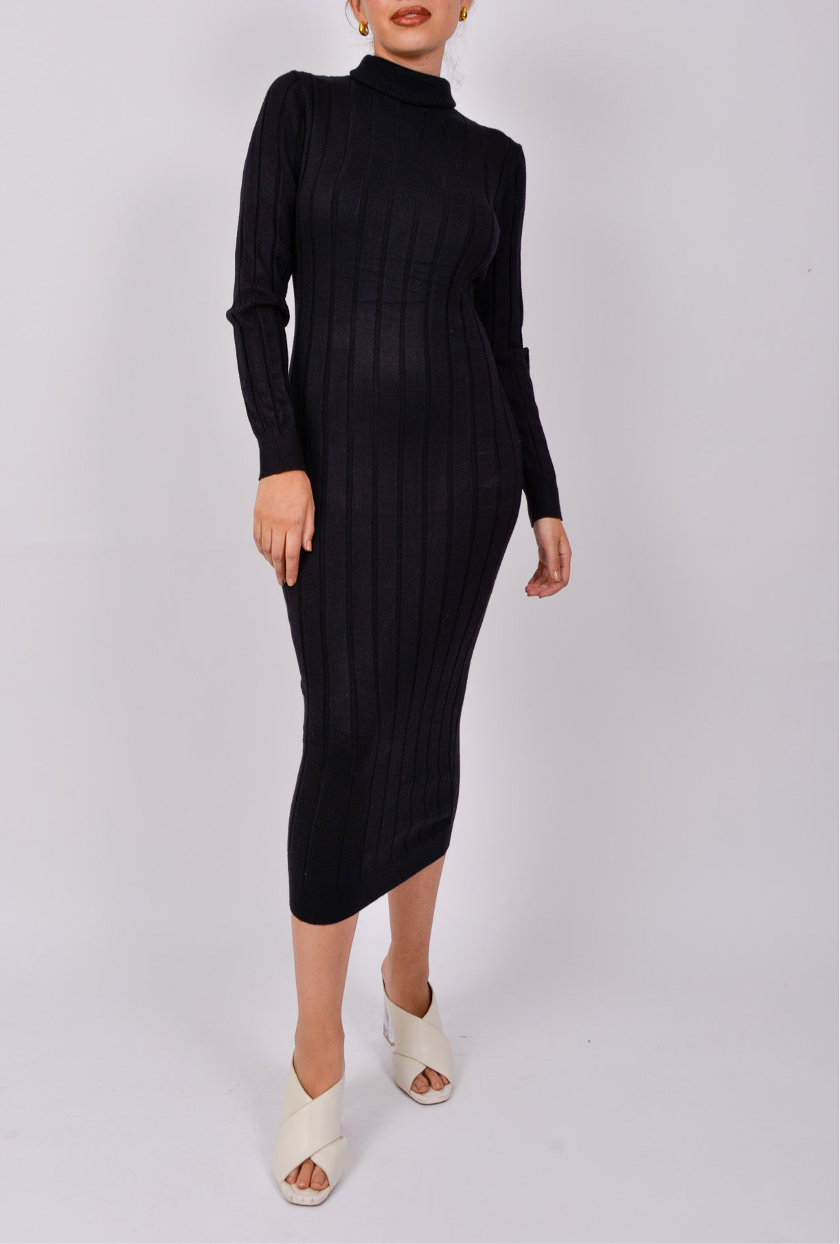 Maxi Vestido tejido cuello alto