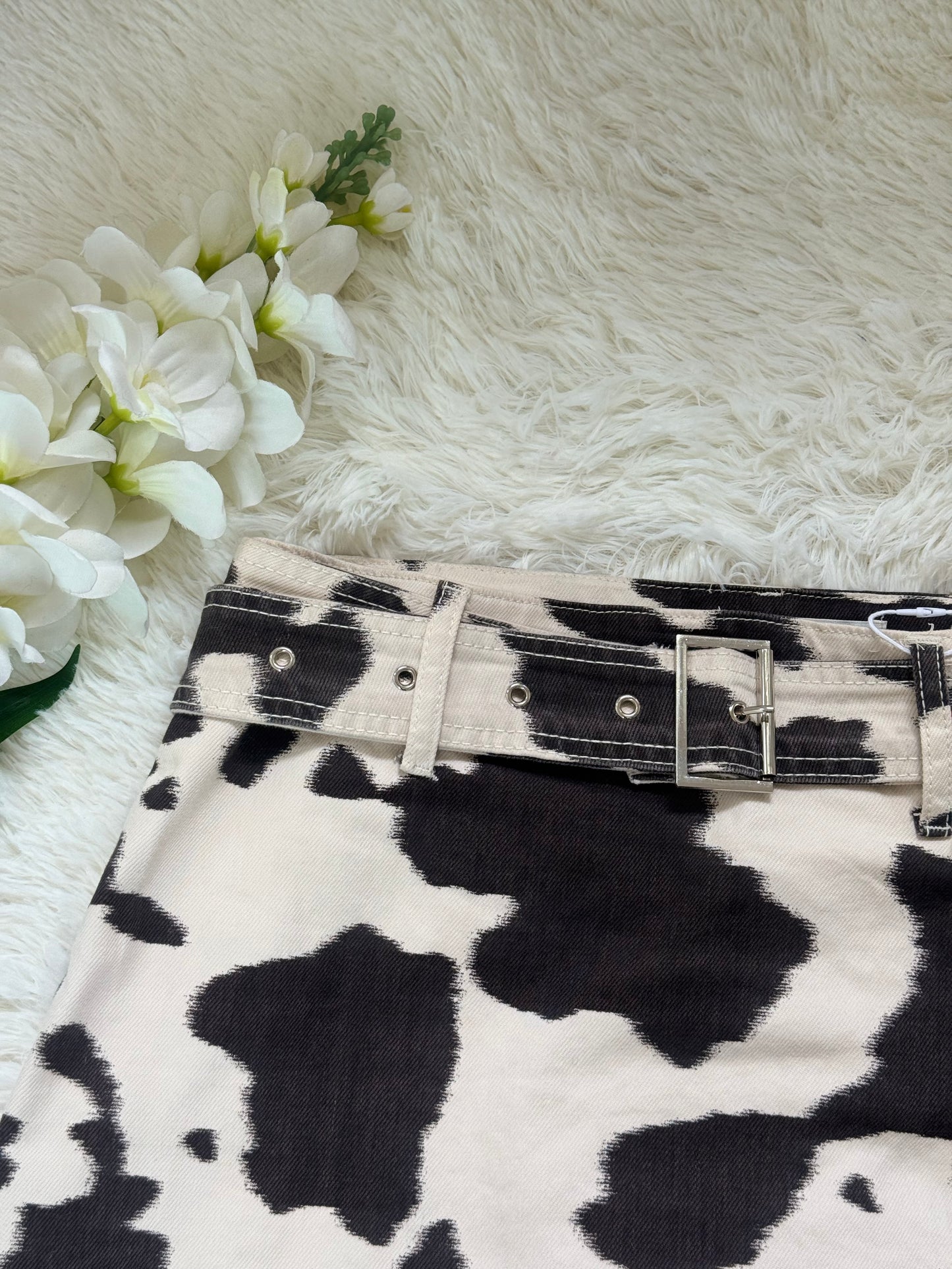 Falda short de vaca
