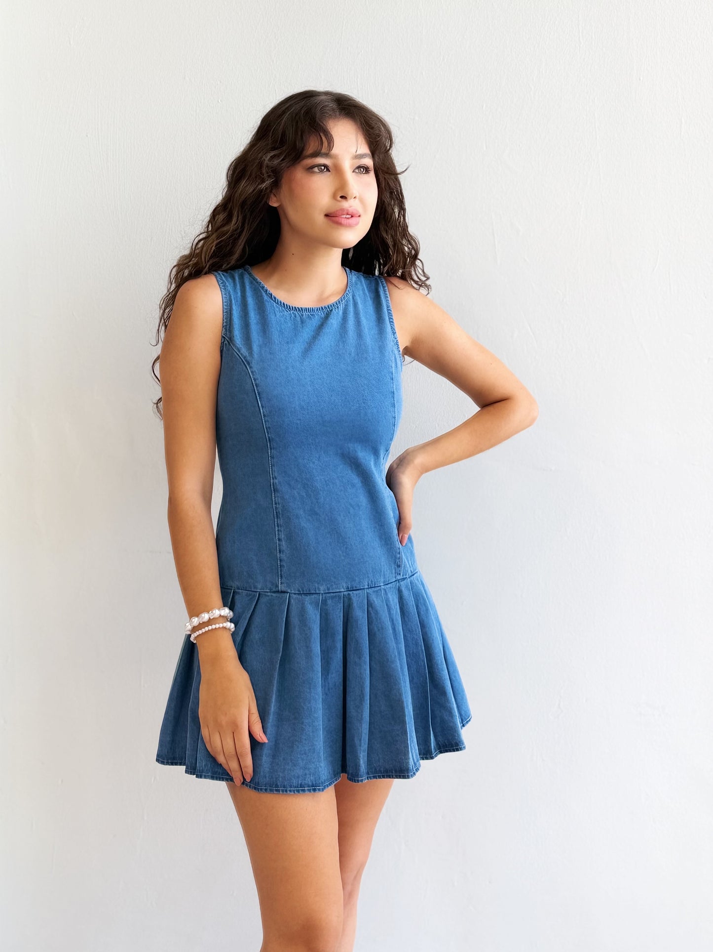 Vestido Mezclilla Tableado