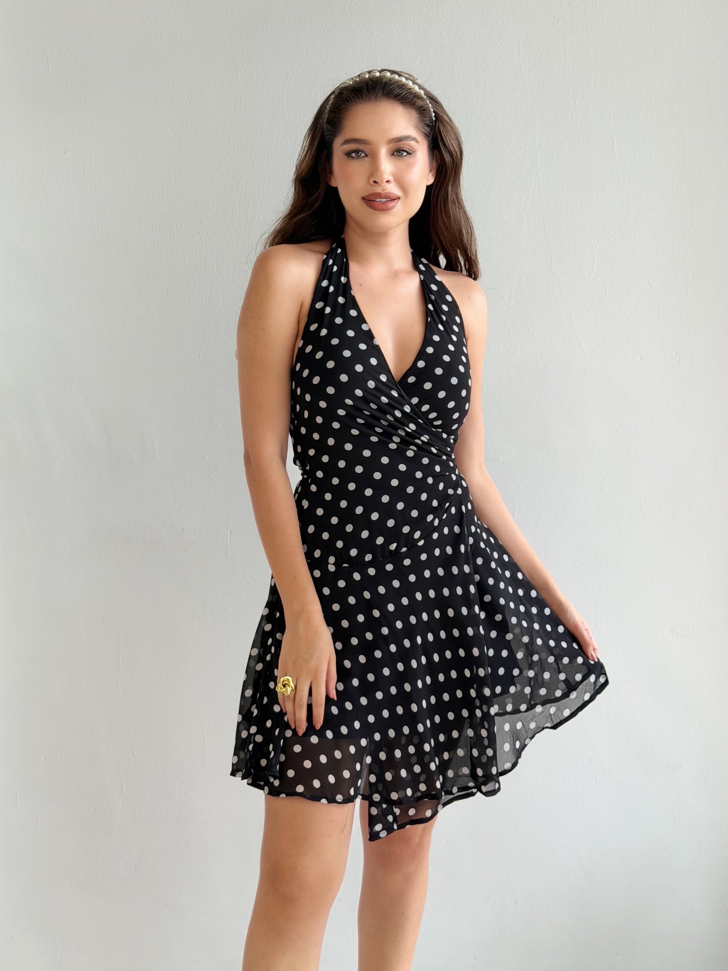 Vestido Cruzado de puntos