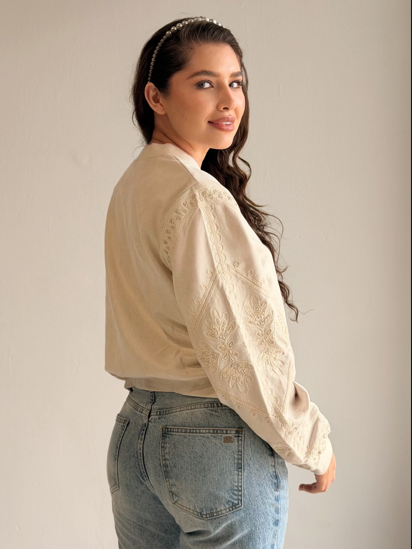 Chaqueta de Gamuza Bordada