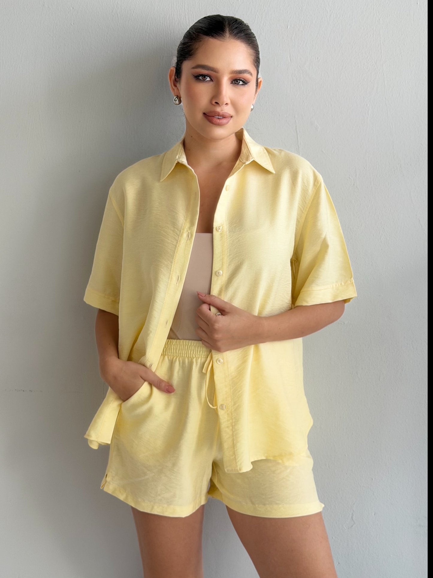 Conjunto de Short con camisa Lino
