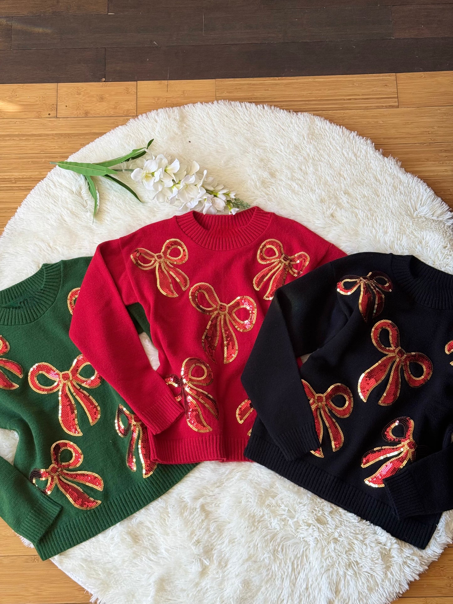 Suéter moños navideño