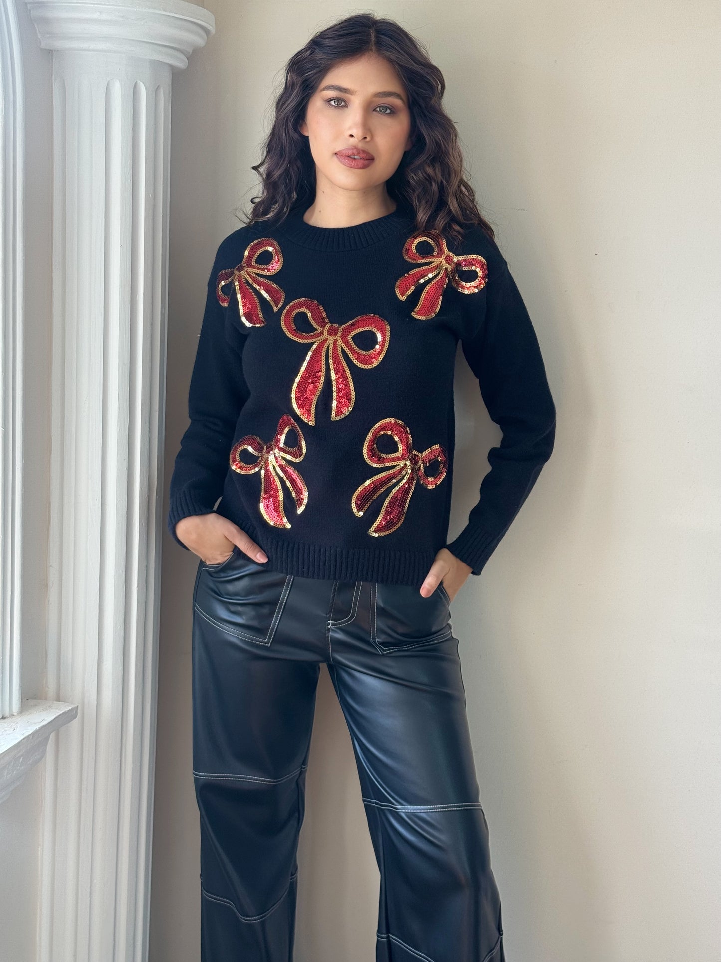 Suéter moños navideño