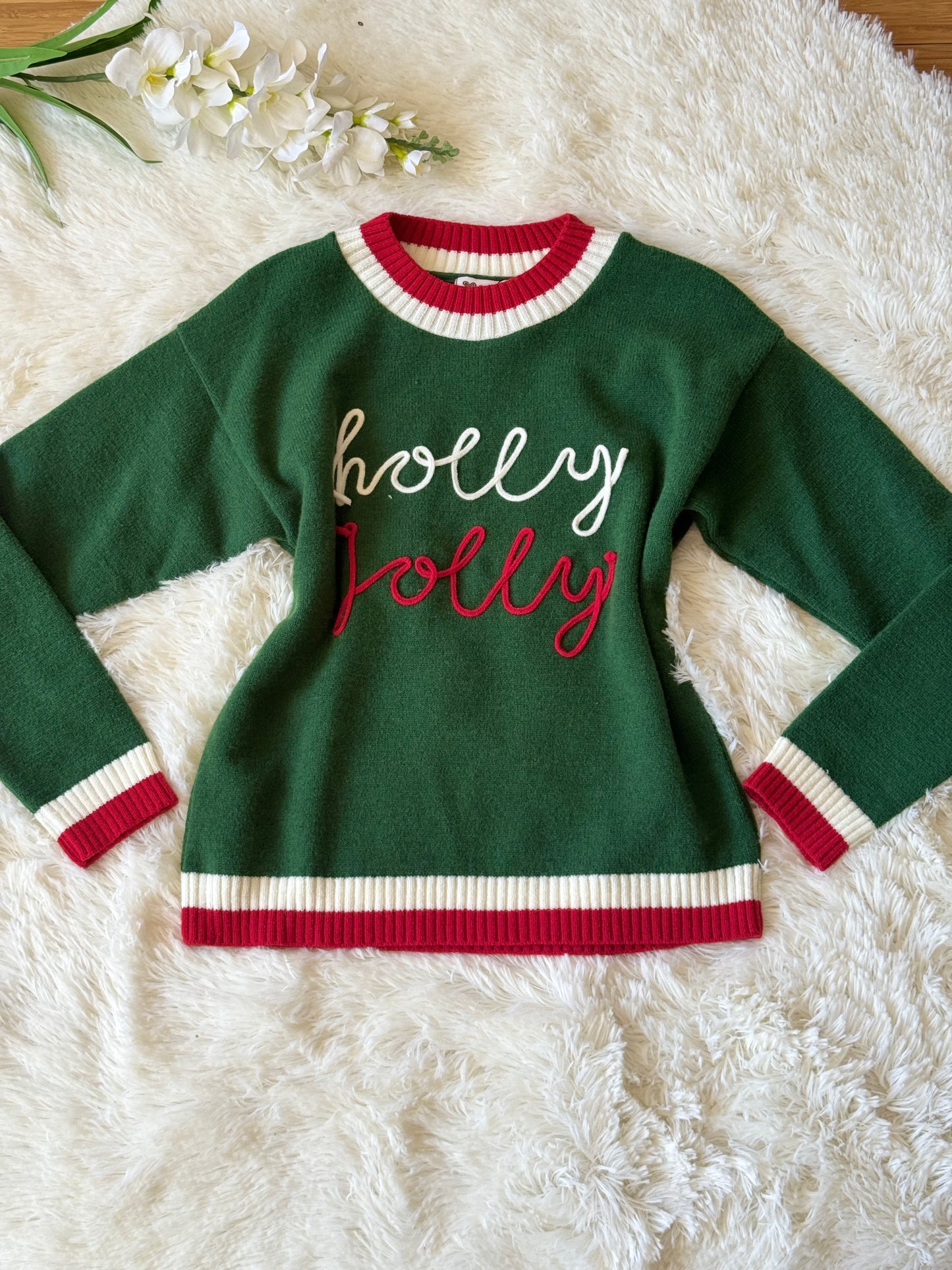 Suéter holly jolly navideño