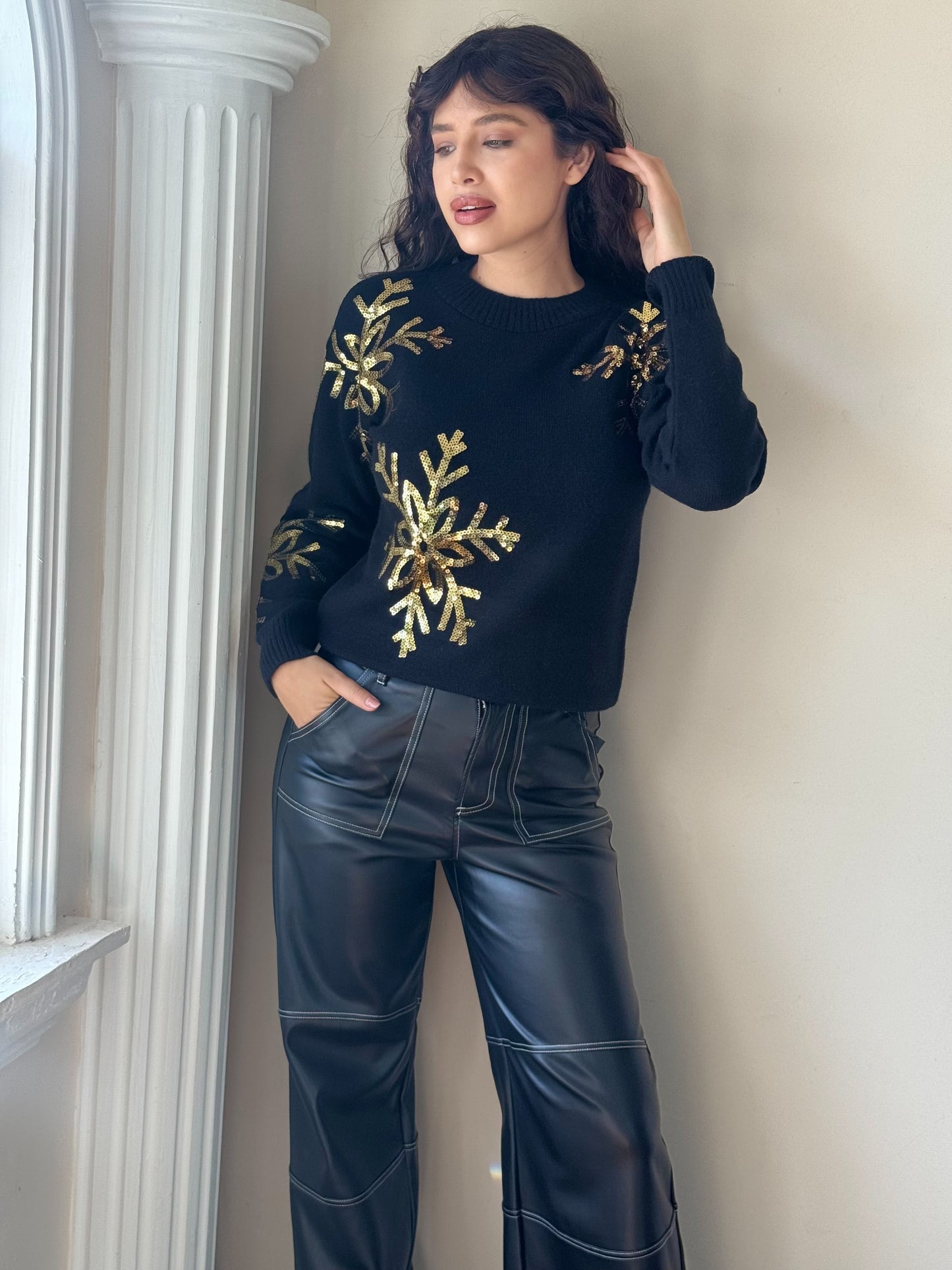 Suéter copos navideño