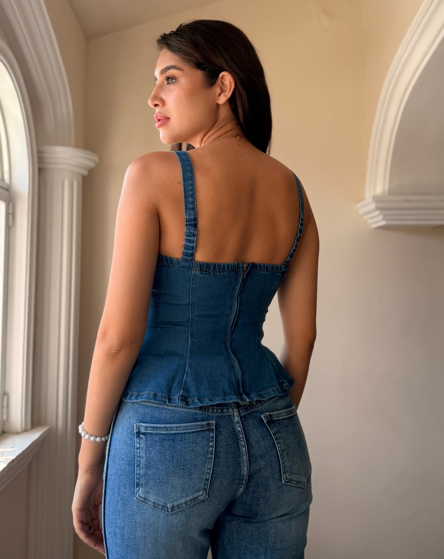 Blusa Mezclilla Peplum