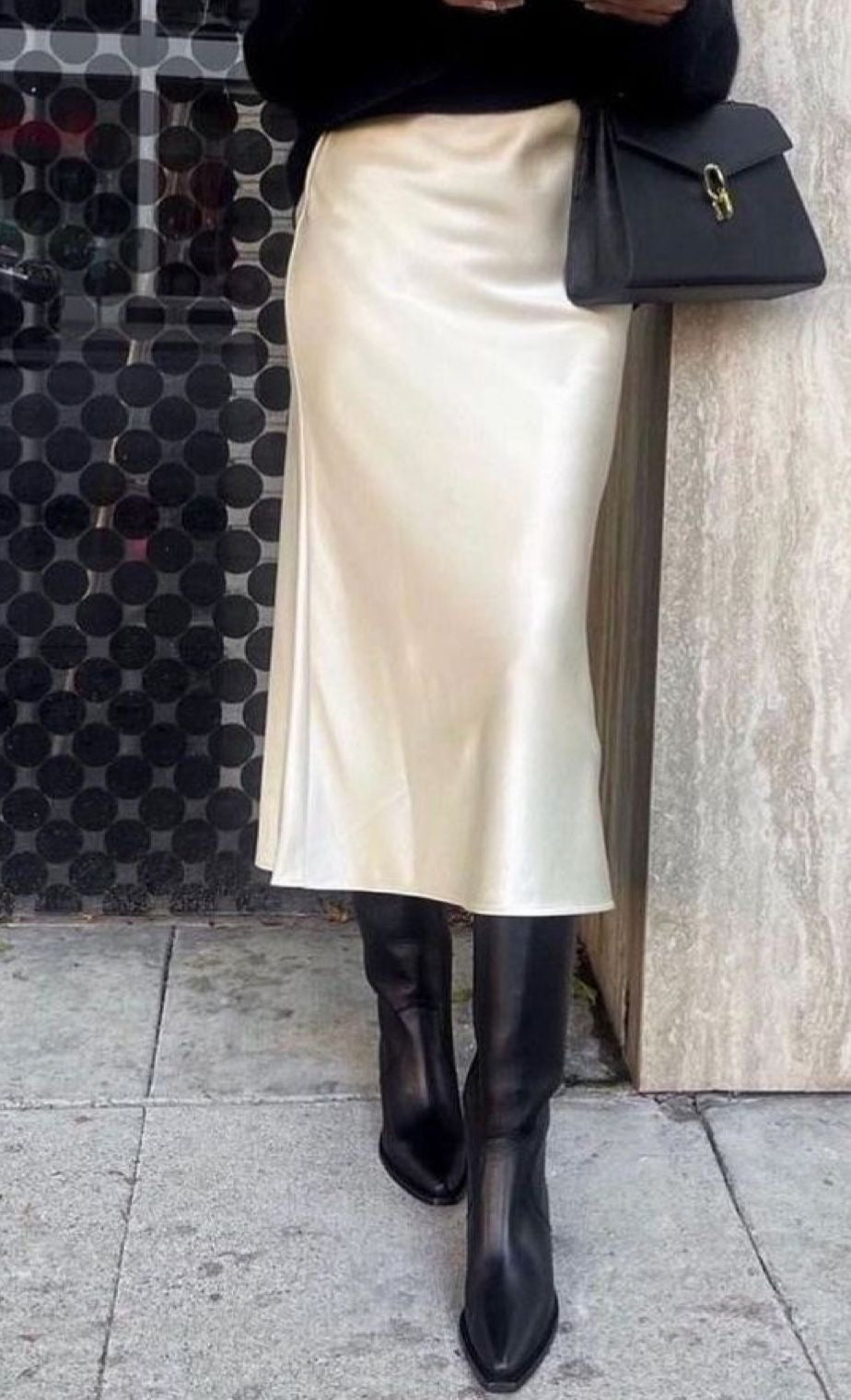 Maxi falda satinada