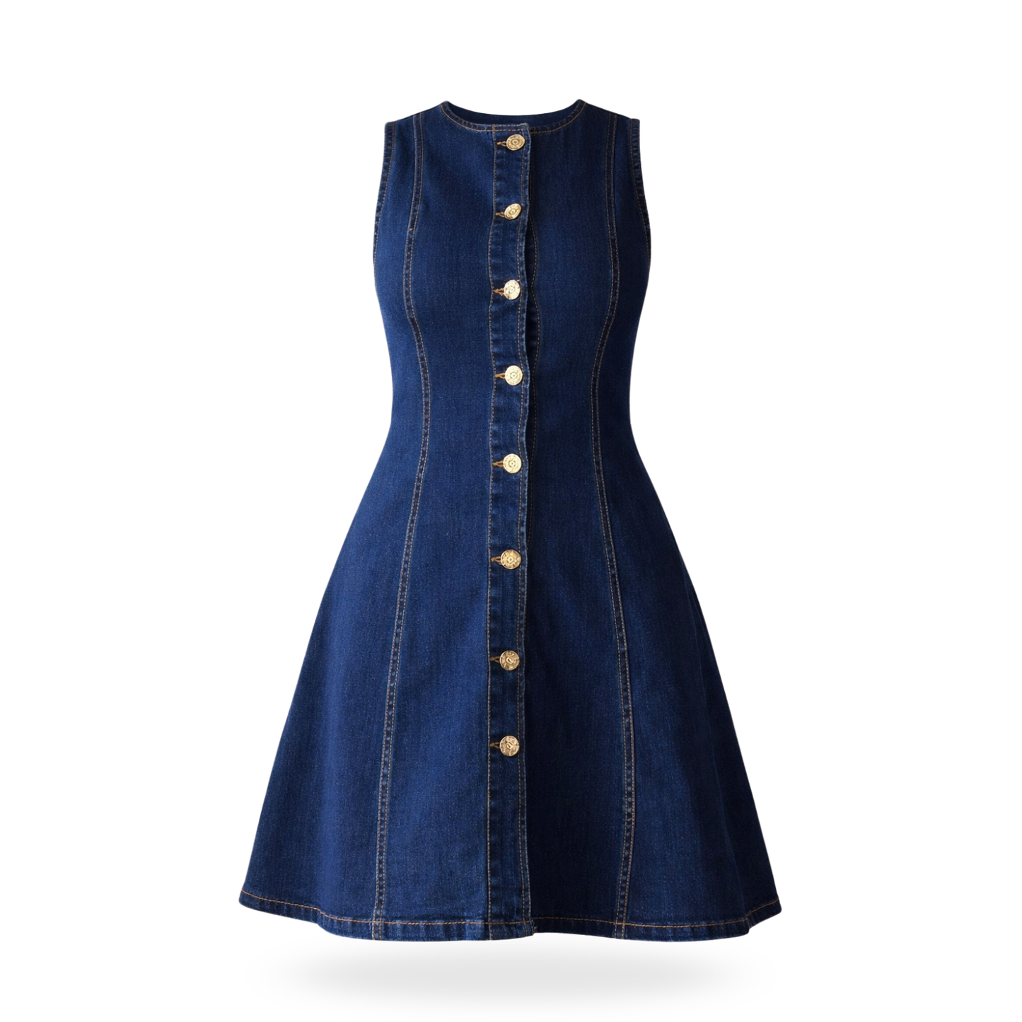Vestido Mezclilla Boton dorado