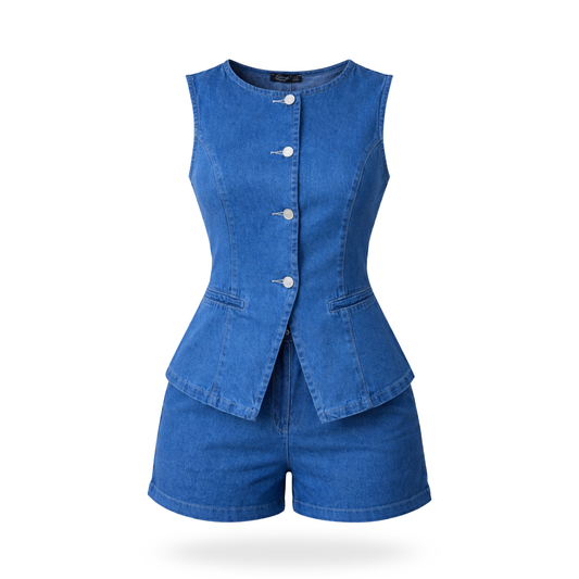 Conjunto de Mezclilla chaleco con short