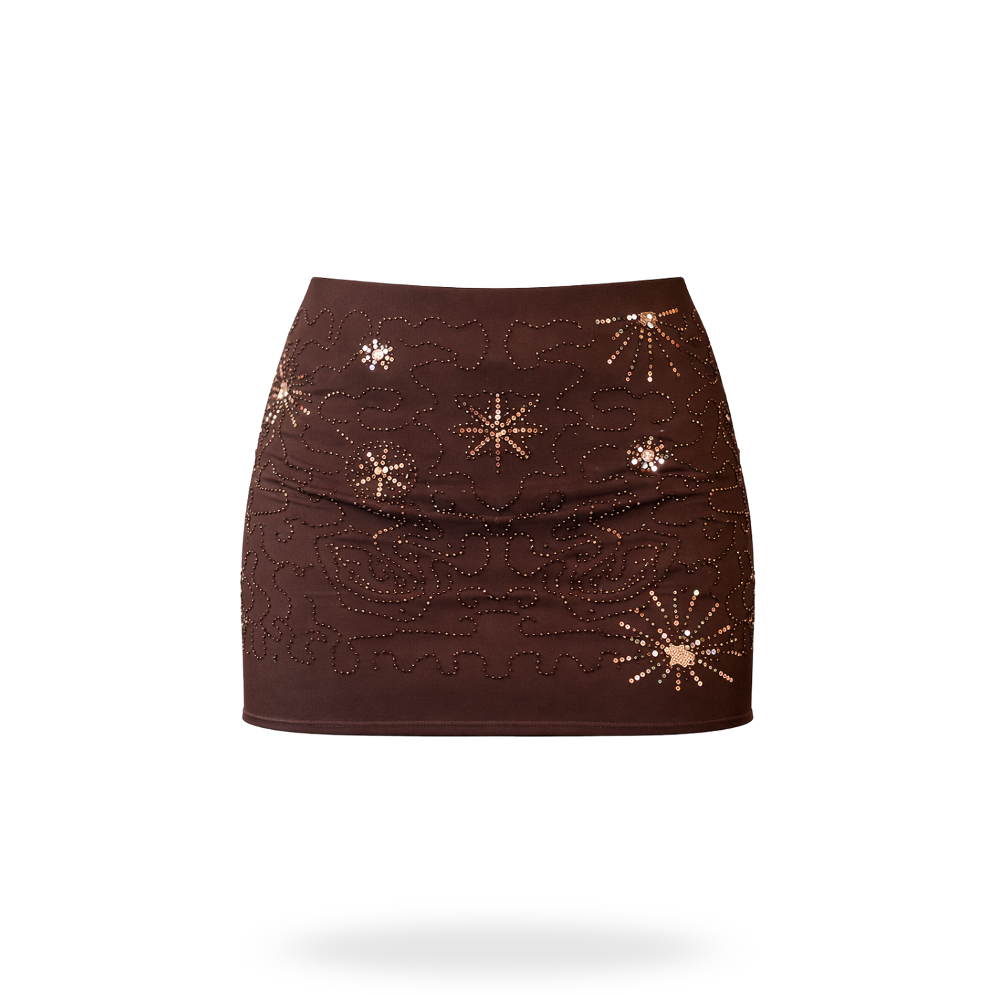 Mini falda mesh bordada