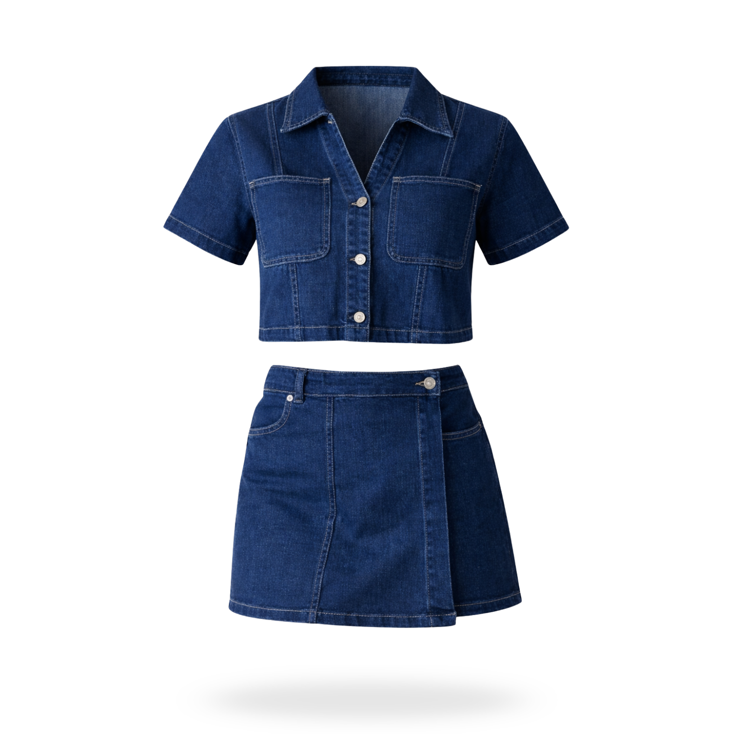 Conjunto de mezclilla con camisa
