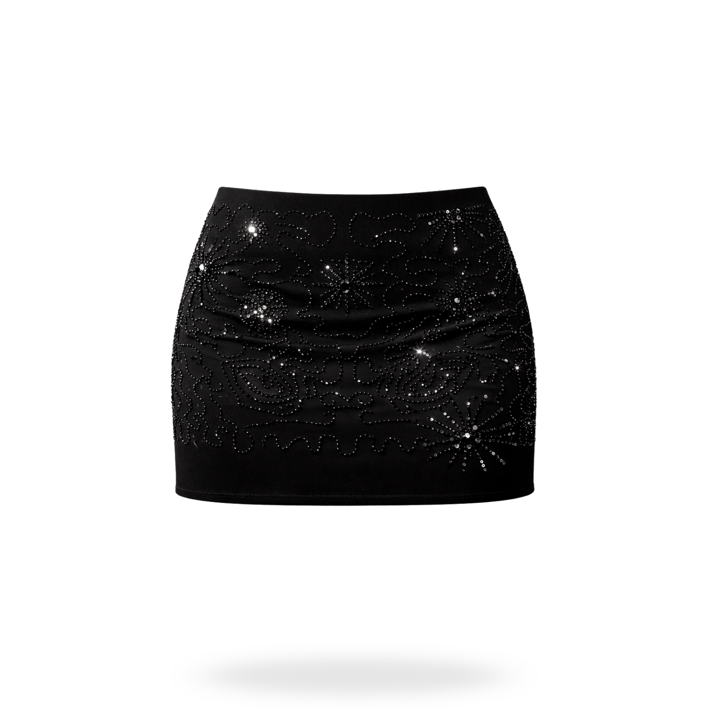 Mini falda mesh bordada