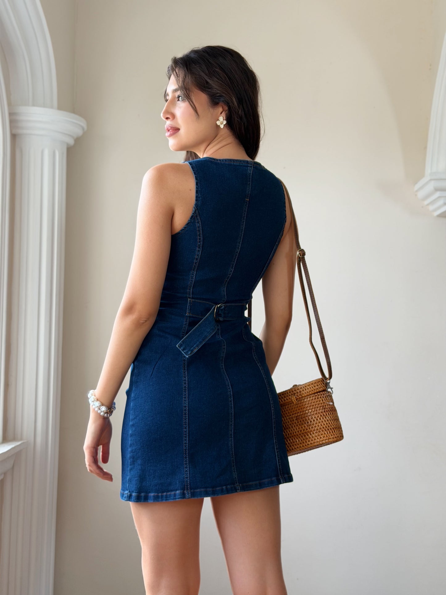Vestido mezclilla corto con botones