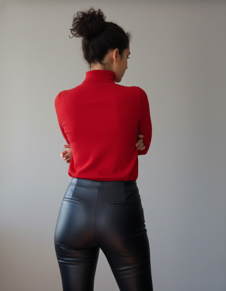 Blusa tejida cuello tortuga