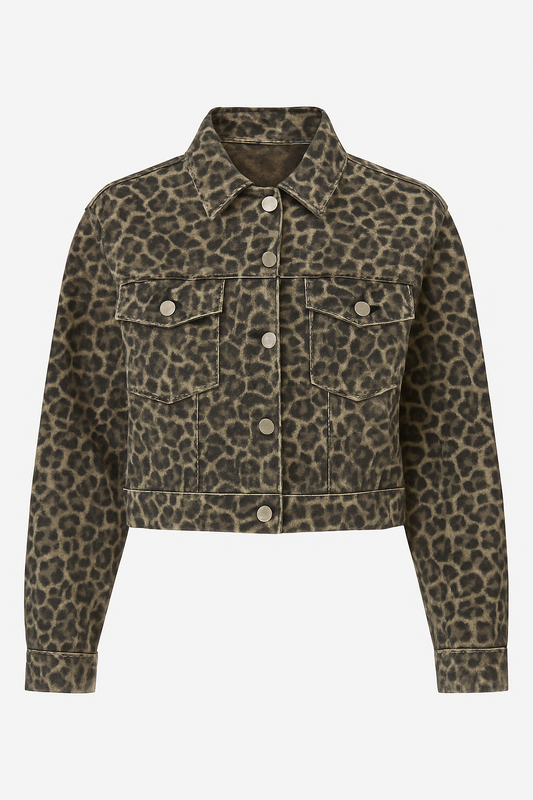 Chamarra mezclilla de leopardo