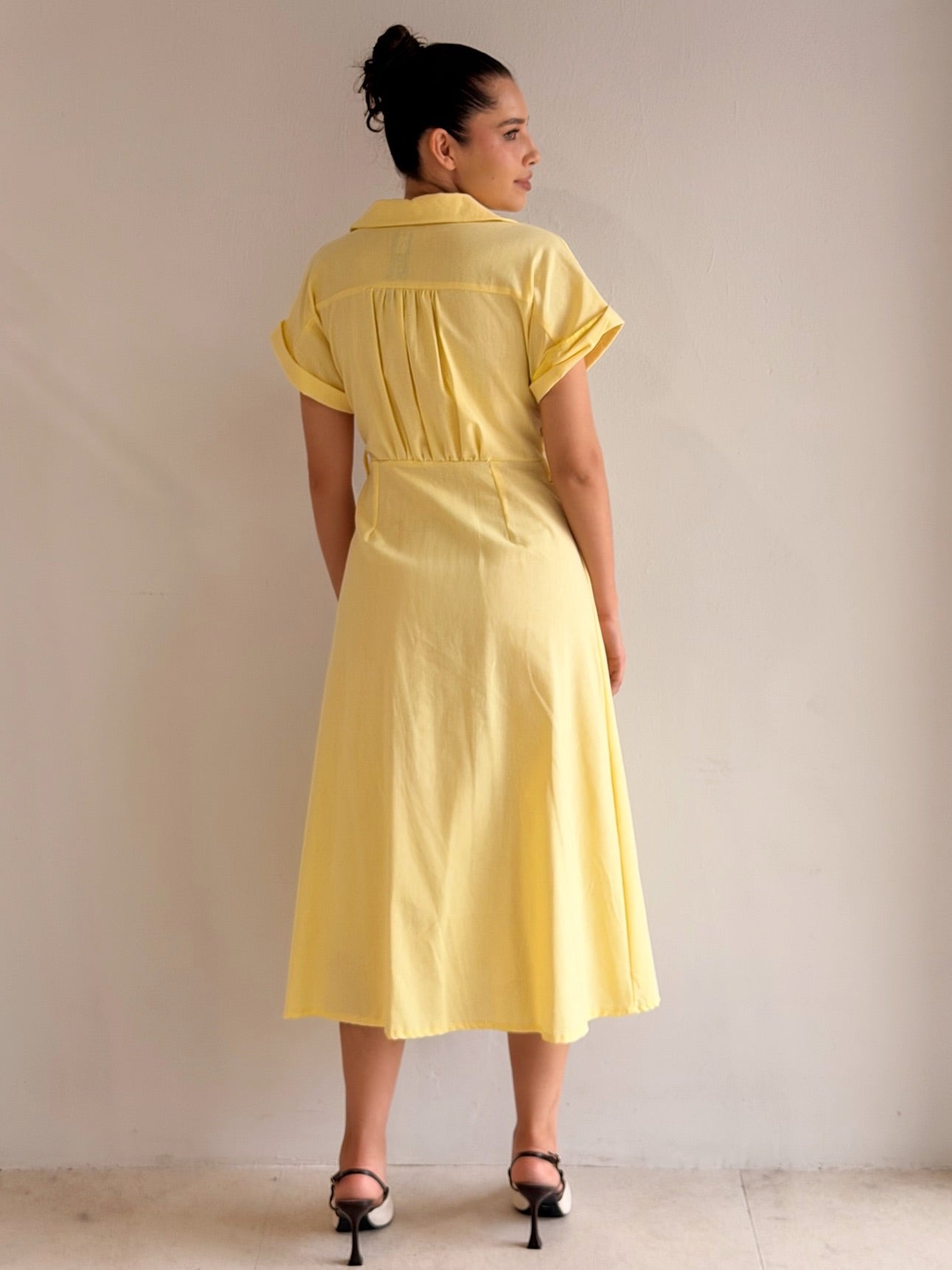 Vestido de Lino Con botones