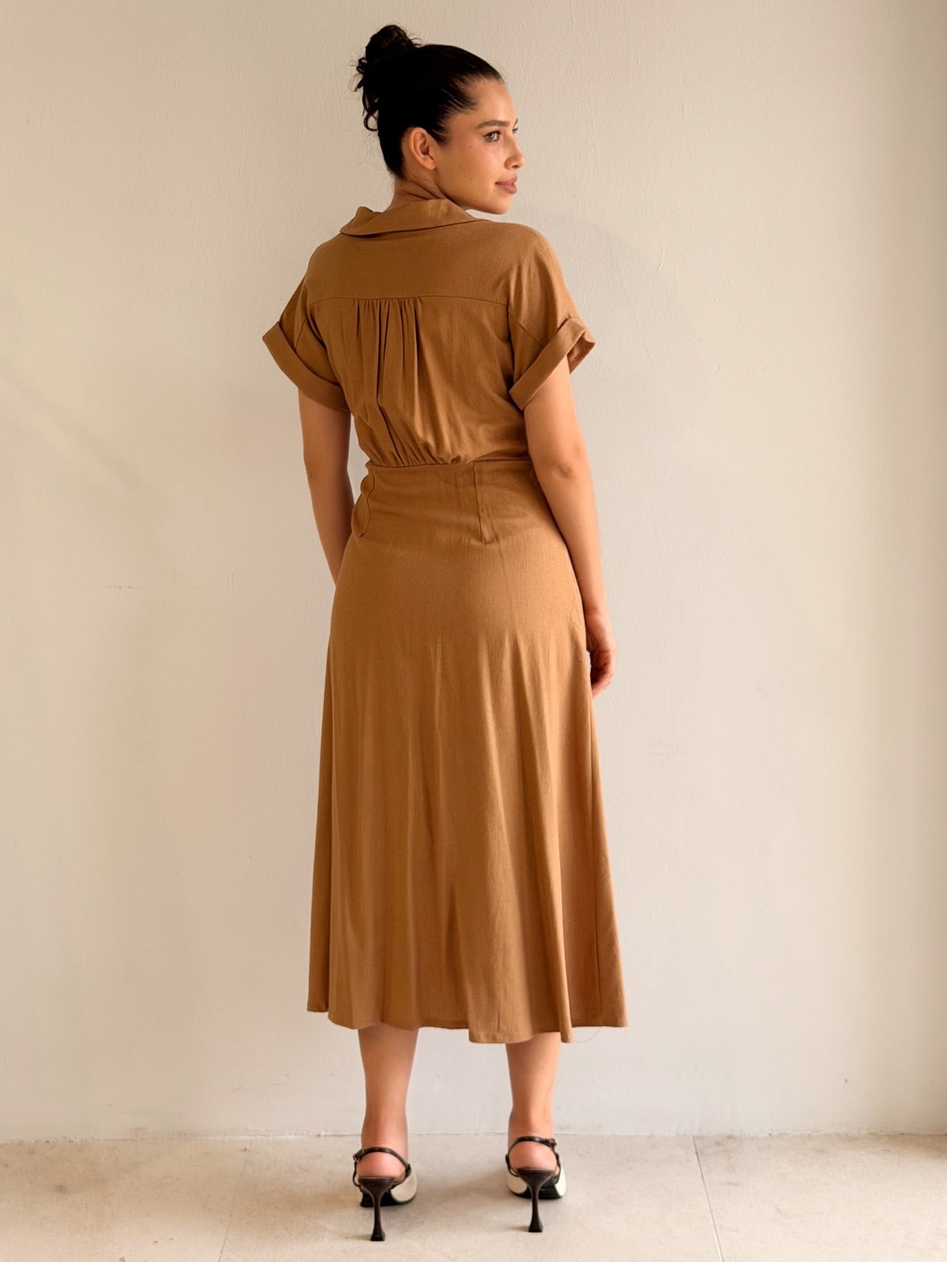 Vestido de Lino Con botones