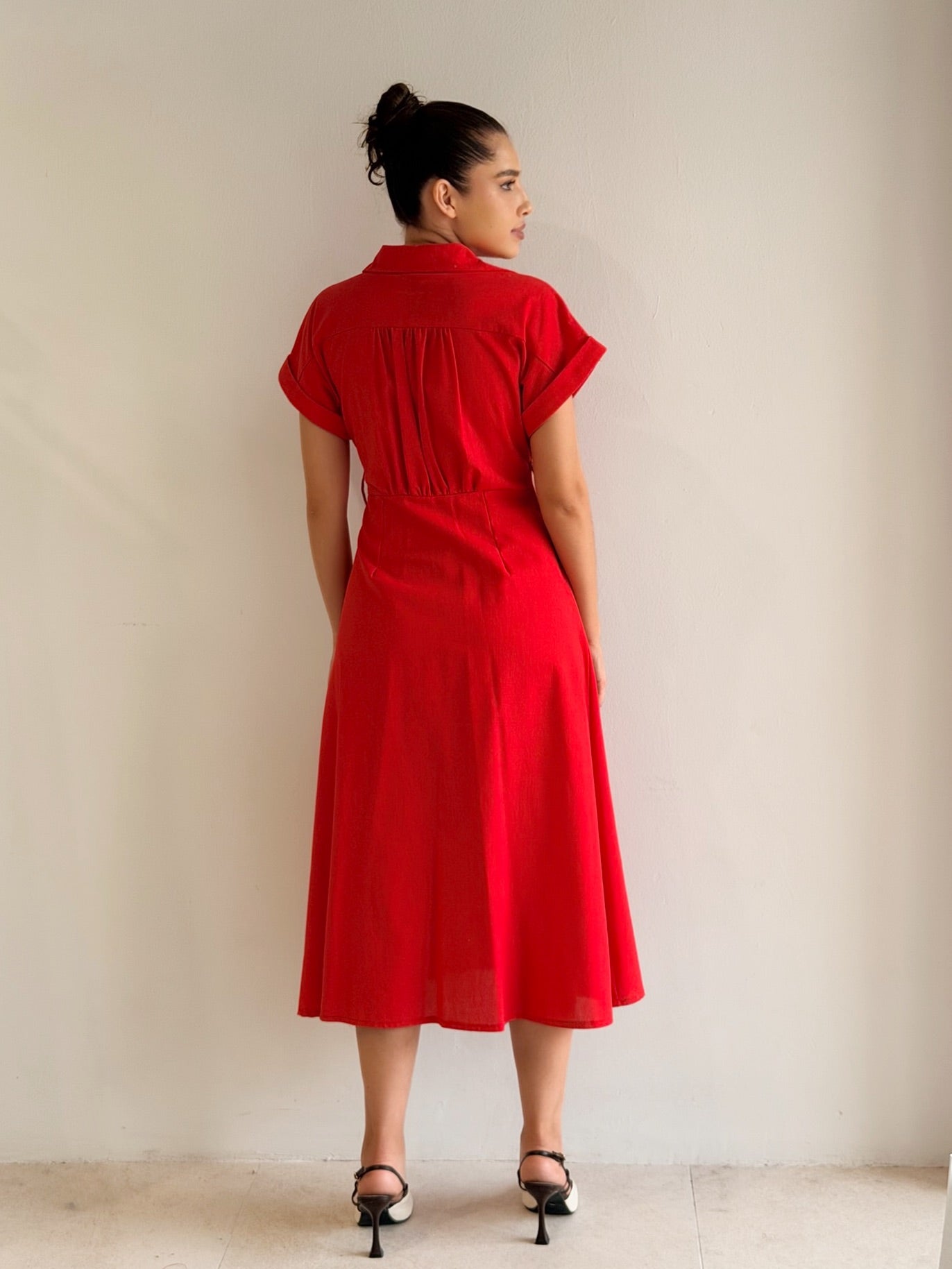 Vestido de Lino Con botones
