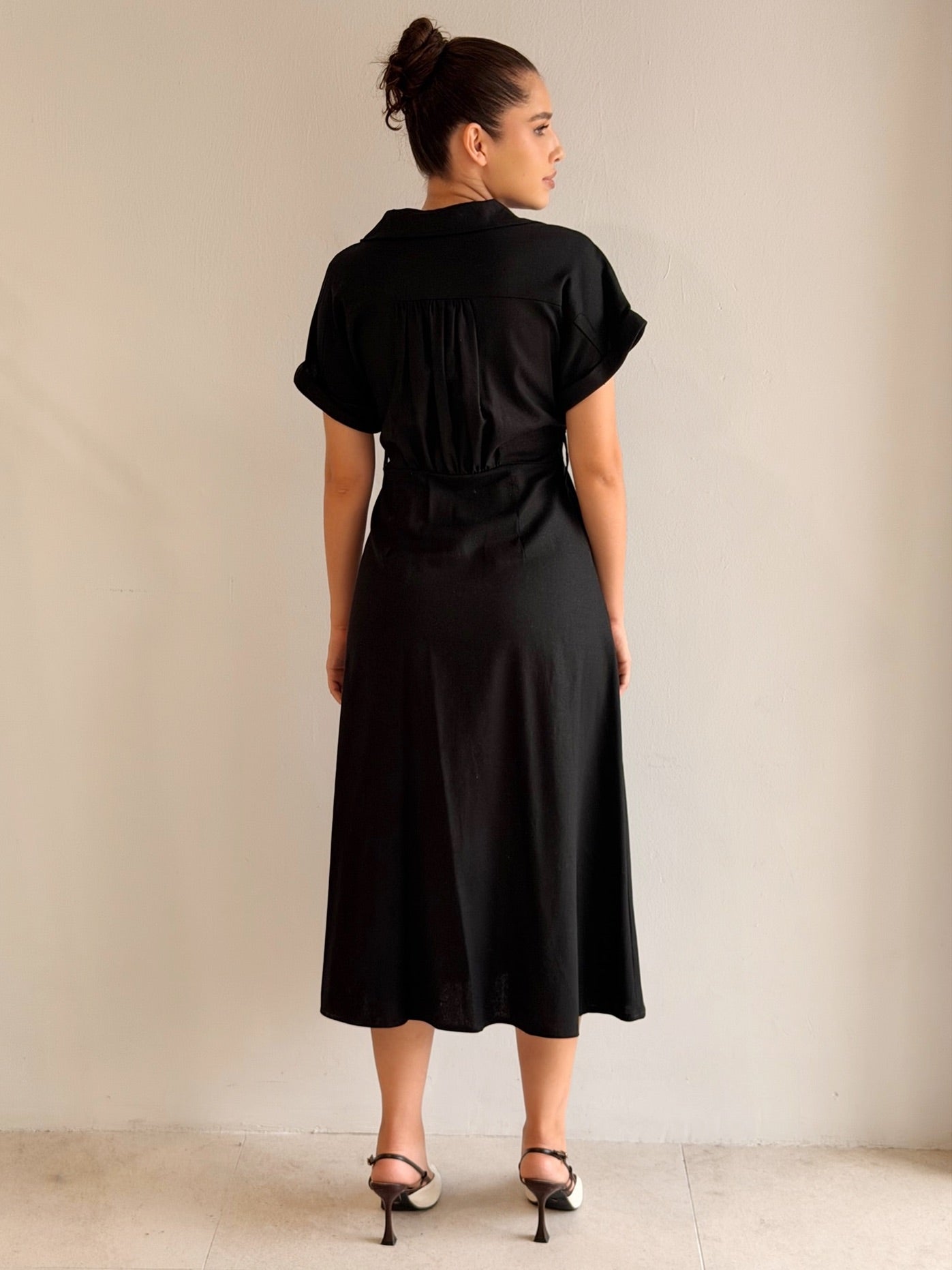 Vestido de Lino Con botones