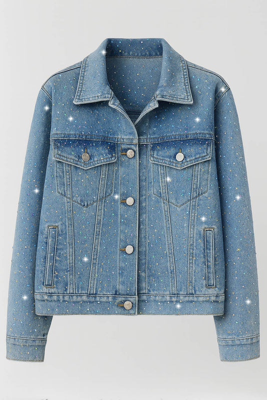 Chamarra denim de brillos