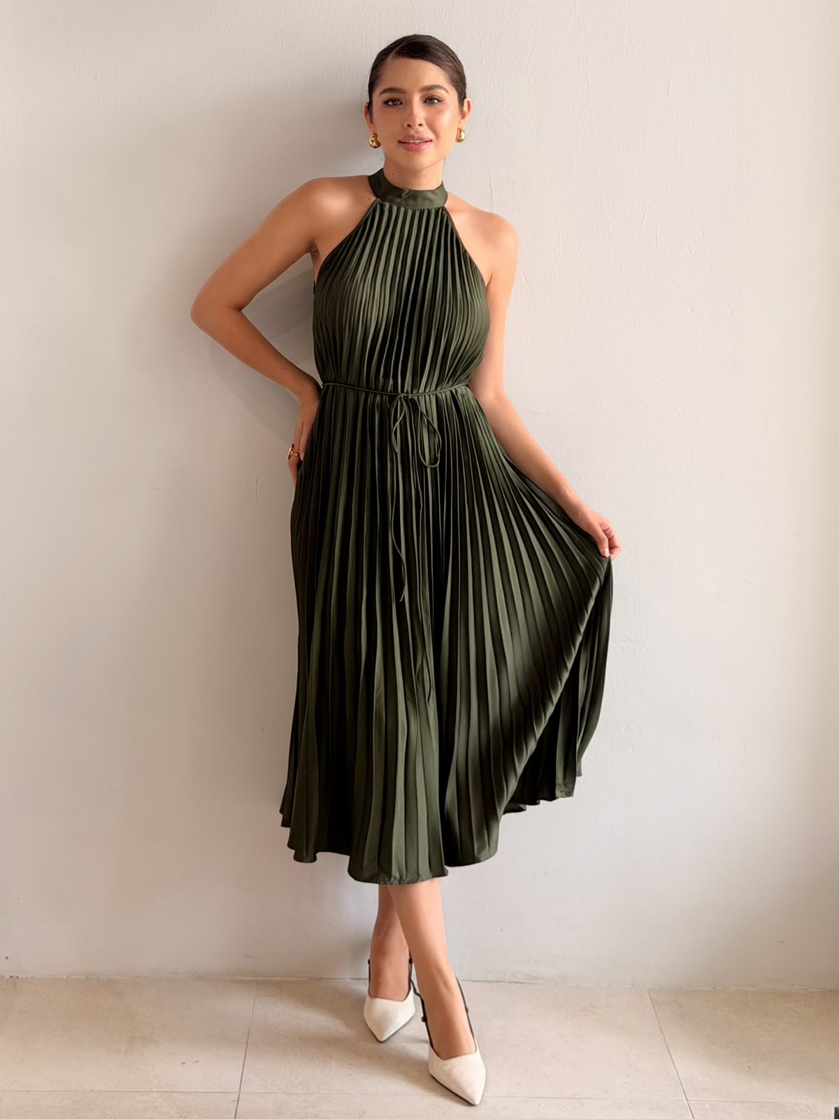 Vestido Plisado Halter