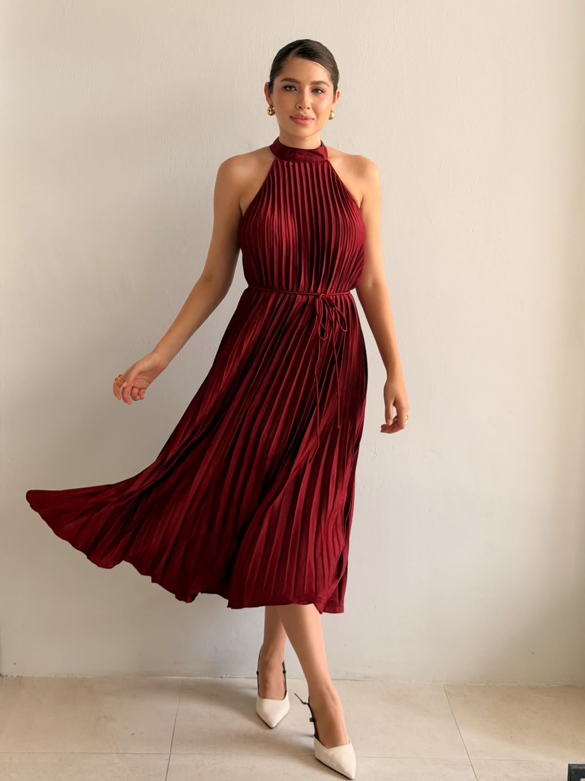Vestido Plisado Halter