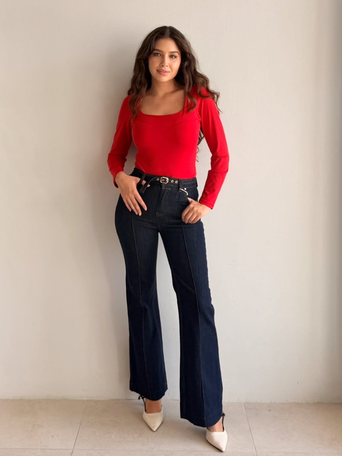 Jeans Con Pinza de mezclilla