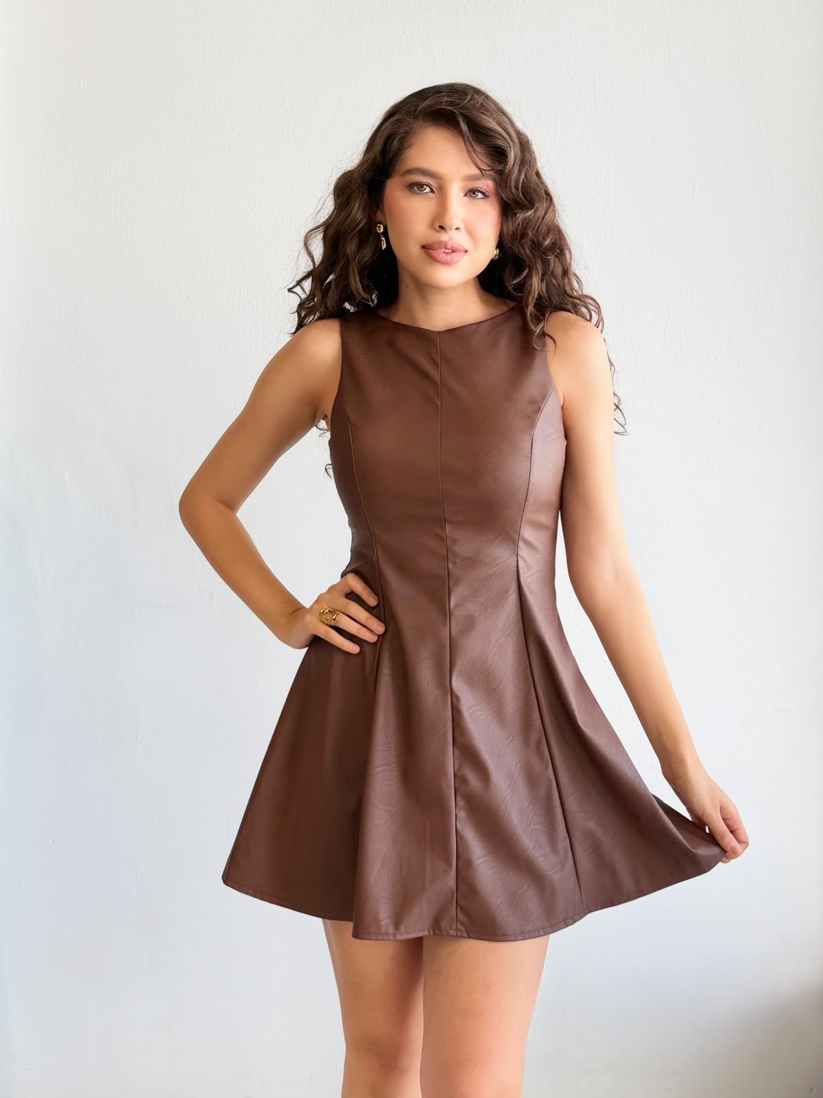 Vestido corte A Vinipiel