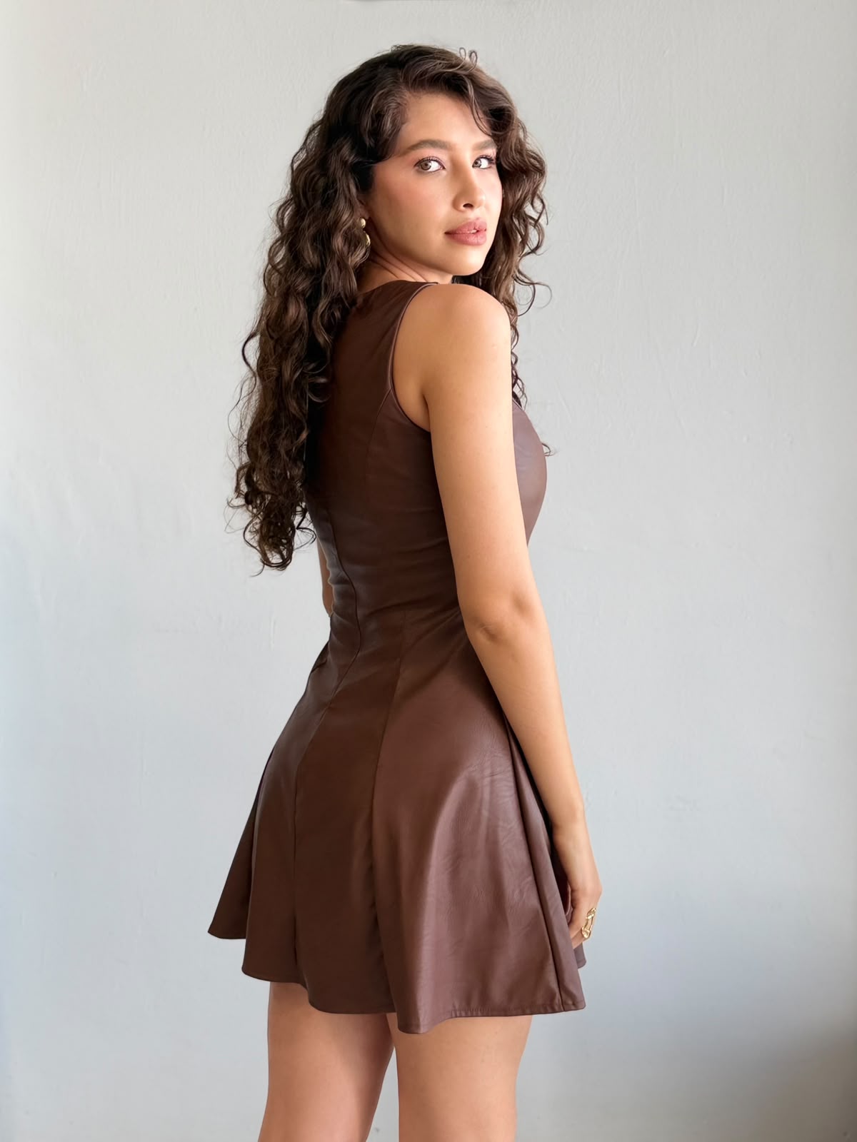 Vestido corte A Vinipiel