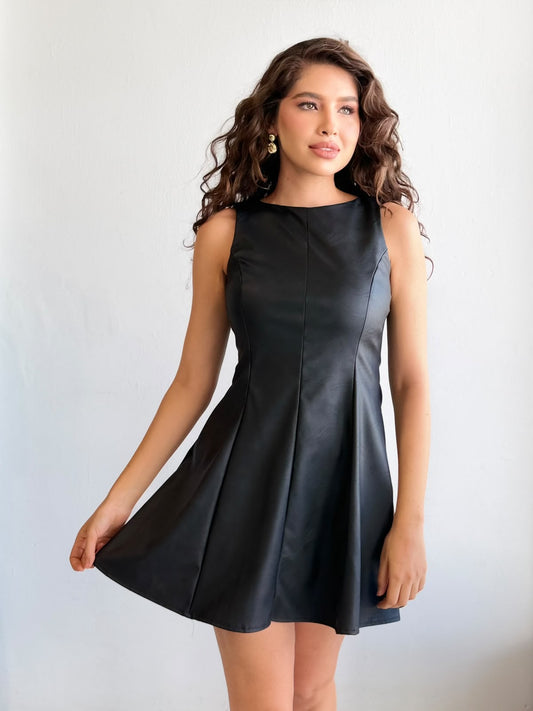 Vestido corte A Vinipiel
