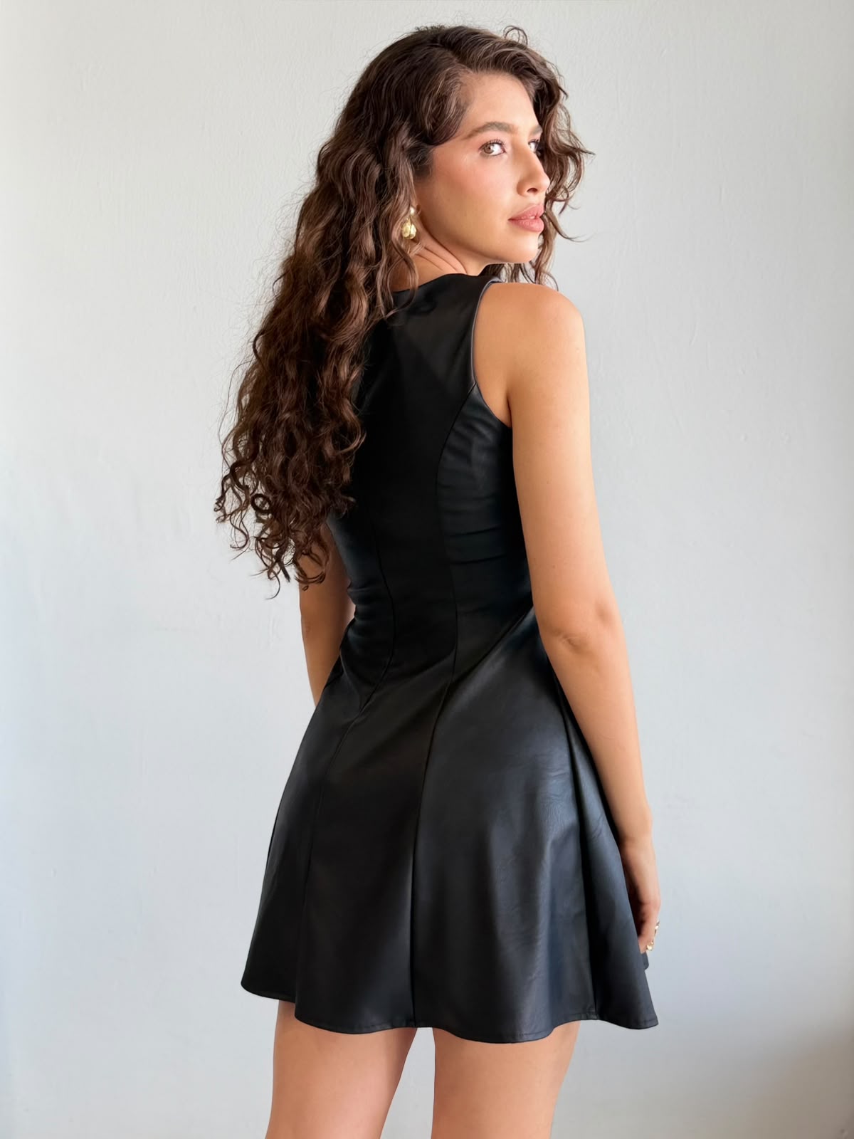 Vestido corte A Vinipiel