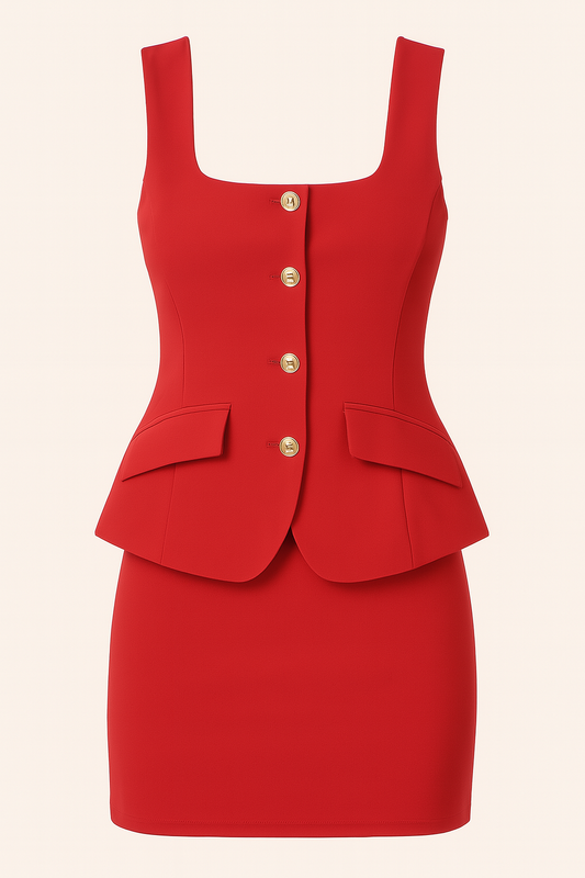 Conjunto chaleco y falda