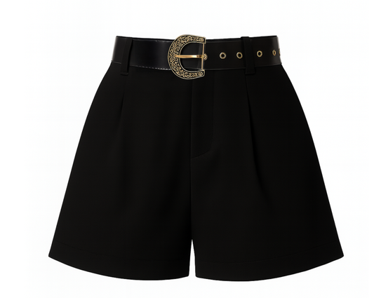 Short lino con cinturón