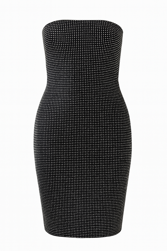 Vestido Strapless de brillos