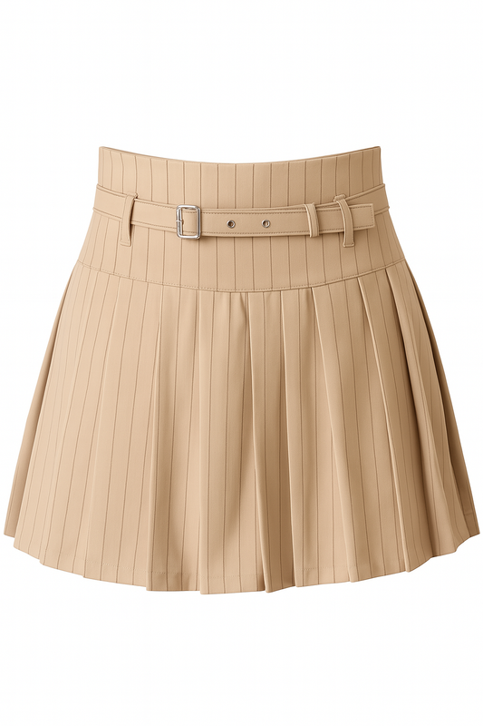 Falda tableada con rayas y short