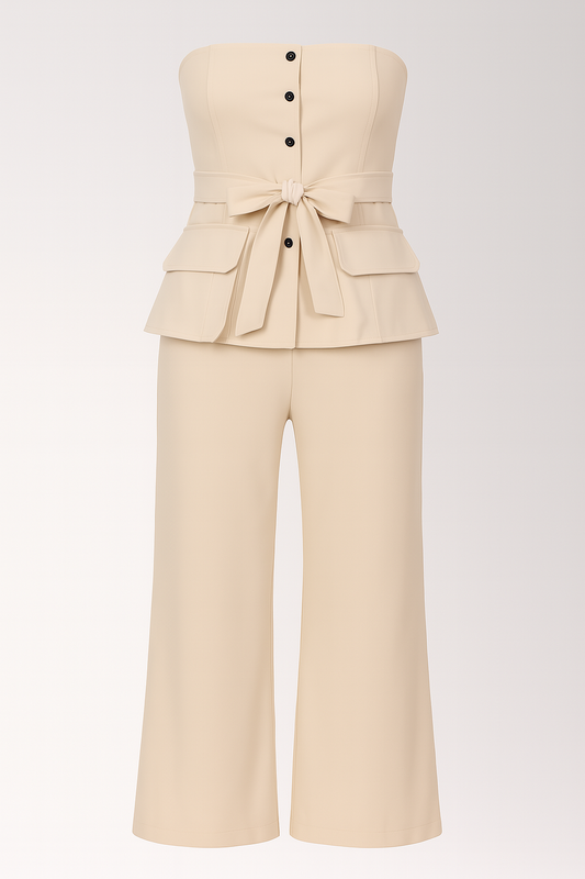 Conjunto de vestir blusa strapless