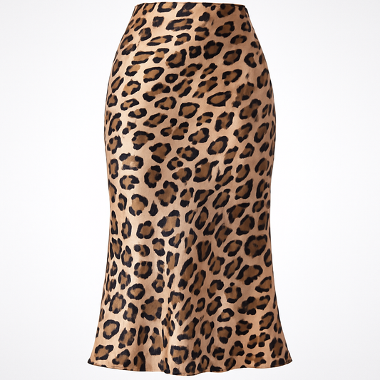 Falda de satin leopardo
