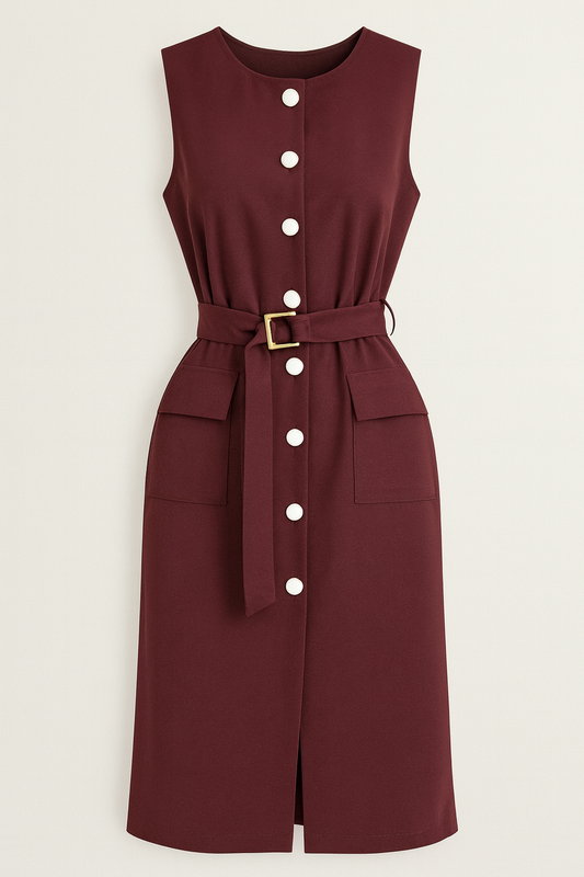 Maxi vestido con cinturón