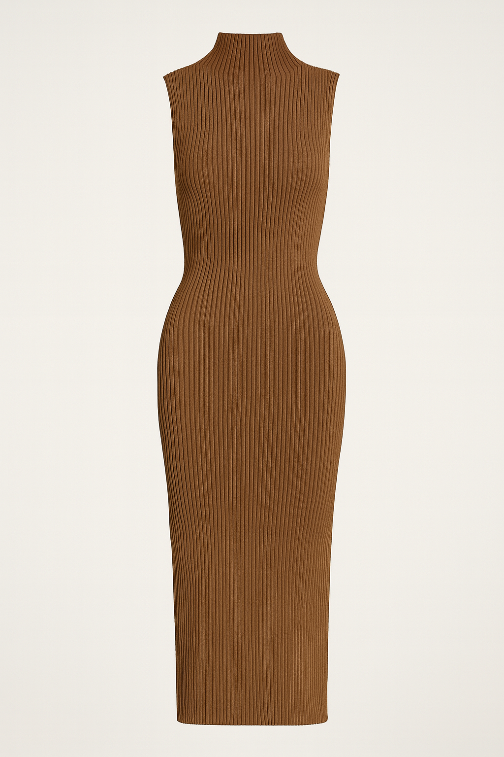 Vestido tejido cuello alto sin mangas