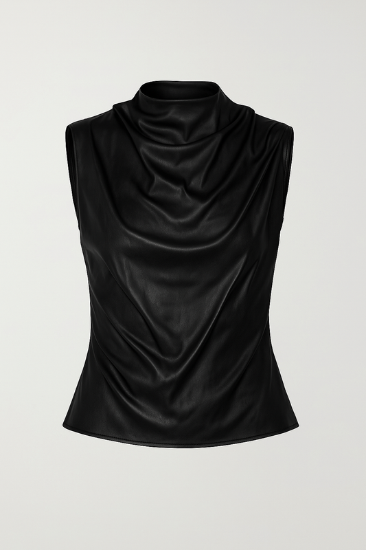 Top de vinipiel asimetrico
